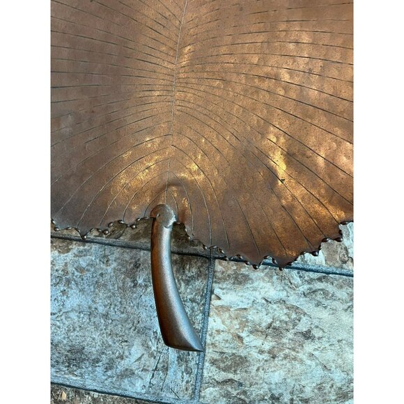Vtg 1970's Solid Copper Hackberry Leaf Decorative Serving Dish Hand Hammered - Picture 3 of 10